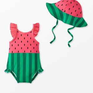 Watermelon Swimsuit and Sunhat Set